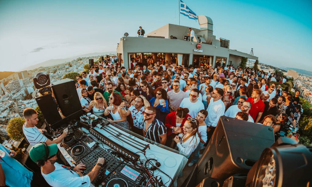 The crowd at NEPENTHE Rooftop Tapes