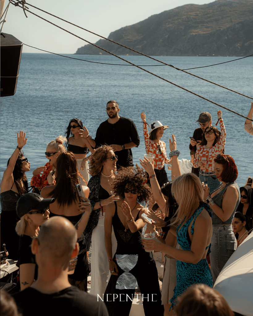 The crowd at NEPENTHE NEPENTHE Sails to Mykonos
